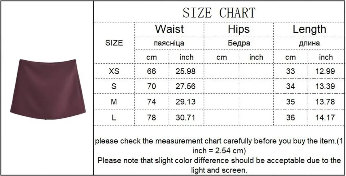 TFMLN New Spring Women Solid Skort Fashion Causal Side Zipper Mini Shorts Skirts Vintage High Waist Streetwear Shorts Skirts - Smarsty