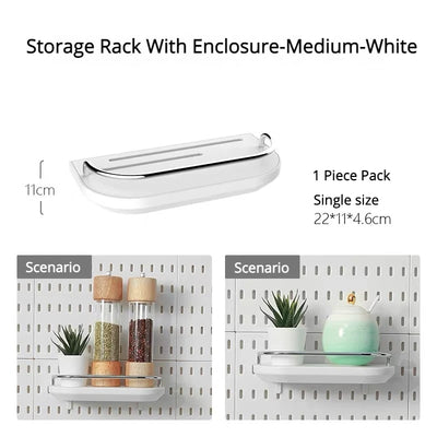 New DIY Pegboard Accessories Hanging Shelf Storage Hooks Wall Organizer No Punching Crafts Organization For Garage Kitchen Room by Smarsty