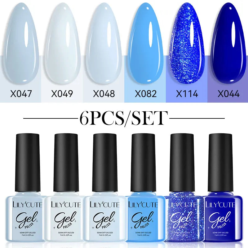 LILYCUTE 6 Piece Coffee Gel Nail Polish Set - Smarsty