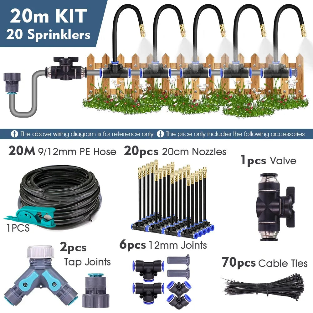 Misting Cooling System with Adjustable Atomizer Nozzles - Smarsty