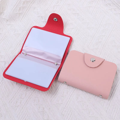24 Bits Credit Card Holder Business Bank Card Pocket PU Large Capacity Card Cash Storage Clip Organizer Case ID Holder Pouch - Smarsty