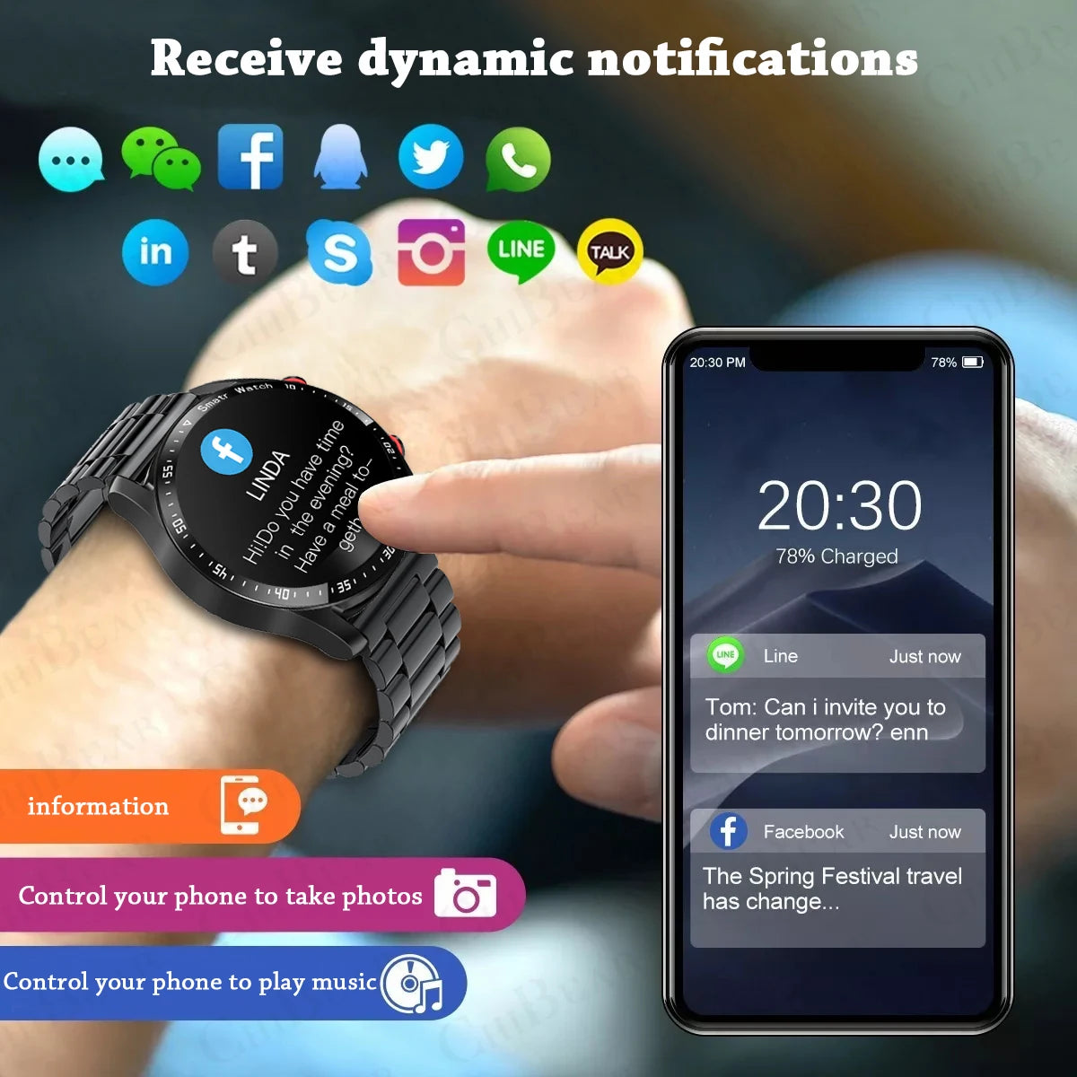 Voice Call Smart Watch with AMOLED Screen and Health Tracking - Smarsty