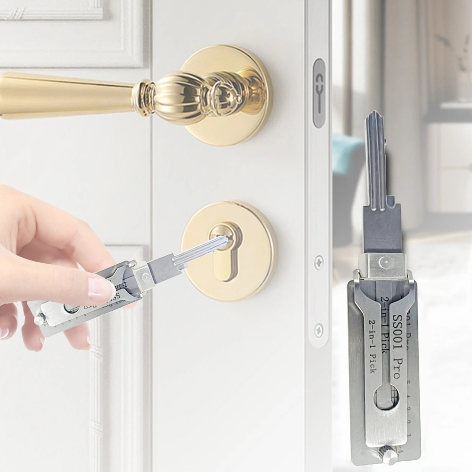 1-5X Stainless Steel Key Decoder Precision Hook And Pickup Hand Tool O-ring Pickup Repair Kit Available Hook Hand Measuring Tool