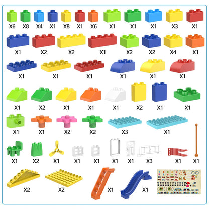 153PCS Big Particle Roof Blocks Compatible City House Big Size Slide Building Blocks Castle Brick Toys For Children - Smarsty