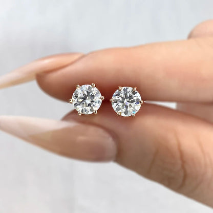 D Color Certified Moissanite Stud Earrings 925 Sterling - Smarsty