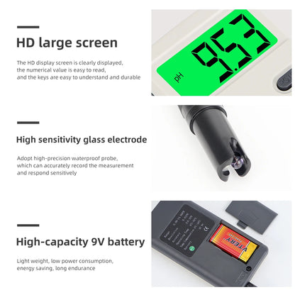 Digital PH Meter Water Quality Tester with Backlight - Smarsty