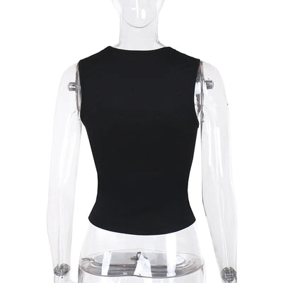 Y2K Women'S Bow Tie-Up Tank Tops Wide Shoulder Straps Bandage Camisole Sexy Low Cut Crop Tops Female Vest Tops - Smarsty