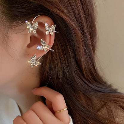 Luxury Crystal Butterfly Clip Earrings for Stylish Women - Smarsty