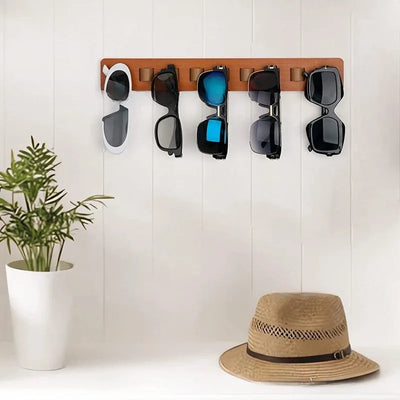 Wooden Eyeglass Storage Rack Wall Mounted Eyeglass Rack Household Sunglasses Sunglasses Storage Rack Glasses Display by Smarsty