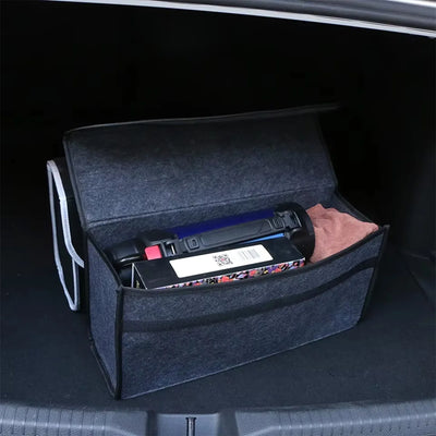 1PC Dark gray car felt storage box car storage bag enlarged and thickened soft felt storage box household storage box - Smarsty