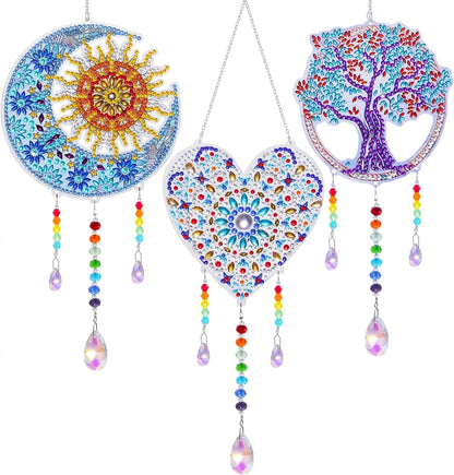 Acrylic Double-Sided Crystal Diamond Painting Wind Chimes - Smarsty