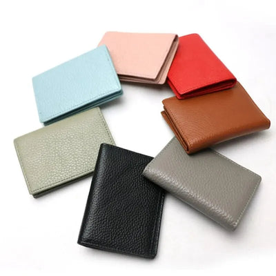 Genuine Leather Business Card Holder Name Card Case Credit Card Wallet for Men & Women - Smarsty