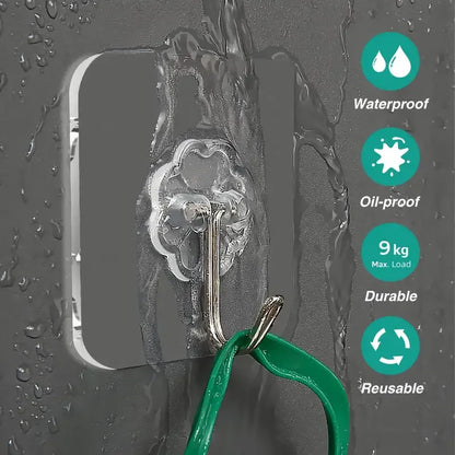 Transparent Self Adhesive Hooks for Easy Storage - Smarsty