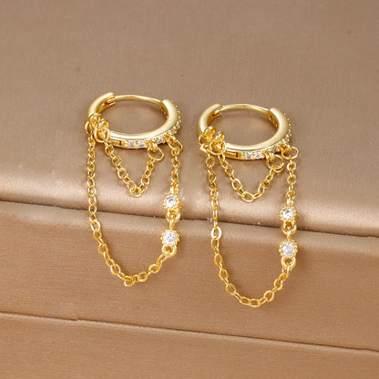 Trendy Long Tassel Drop Earrings for Women in Stainless Steel - Smarsty