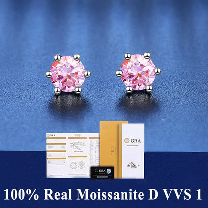 D VVS1 Moissanite Stud Earrings S925 Platinum Plating - Smarsty