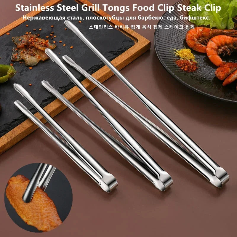 Stainless Steel Grill Tongs with Non-Slip Grip - Smarsty