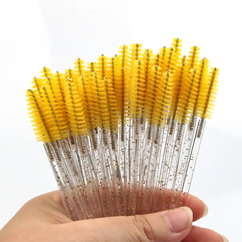 5/25/50 PCS Makeup Brushes Pink Crystal Eyelashes Brush Reusable Fake Lashes Extension Supplies False Eyelash Make up Tool Hot - Smarsty