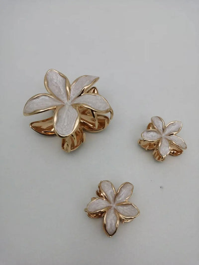 Enamel Lily Hair Clips Set Zinc Alloy Cute Beach For Women - Smarsty
