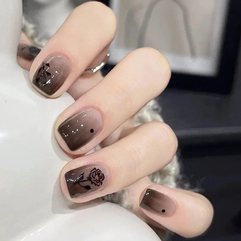 24Pcs Cute Pink Cat Eye Press On Nails Set - Smarsty