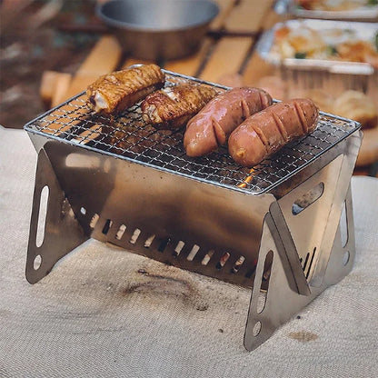 Portable Folding BBQ Grill for Camping and Outdoor Cooking - Smarsty