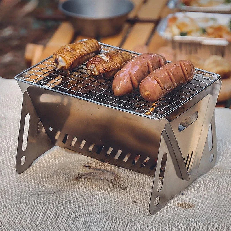 Portable Folding BBQ Grill for Camping and Outdoor Cooking - Smarsty