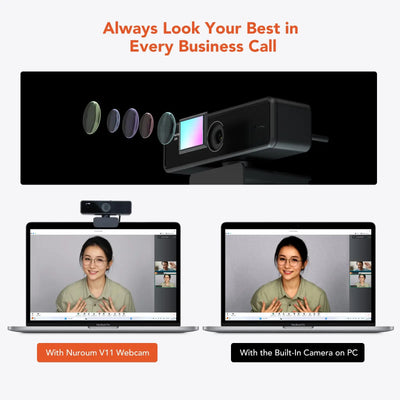 V11 2K Webcam for PC, 1080P 60FPS FHD 90° Web Camera with Microphone&Privacy Cover,USB Plug&Play for Mac/Laptop/Desktop/Computer