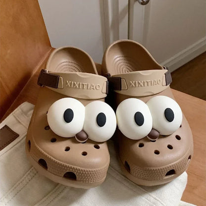2PCS Shoe Charms DIY 3D Cute Funny Big Eyes Shoe Decorations Accessories Charms for Clogs Bogg Bag Slides Sandals