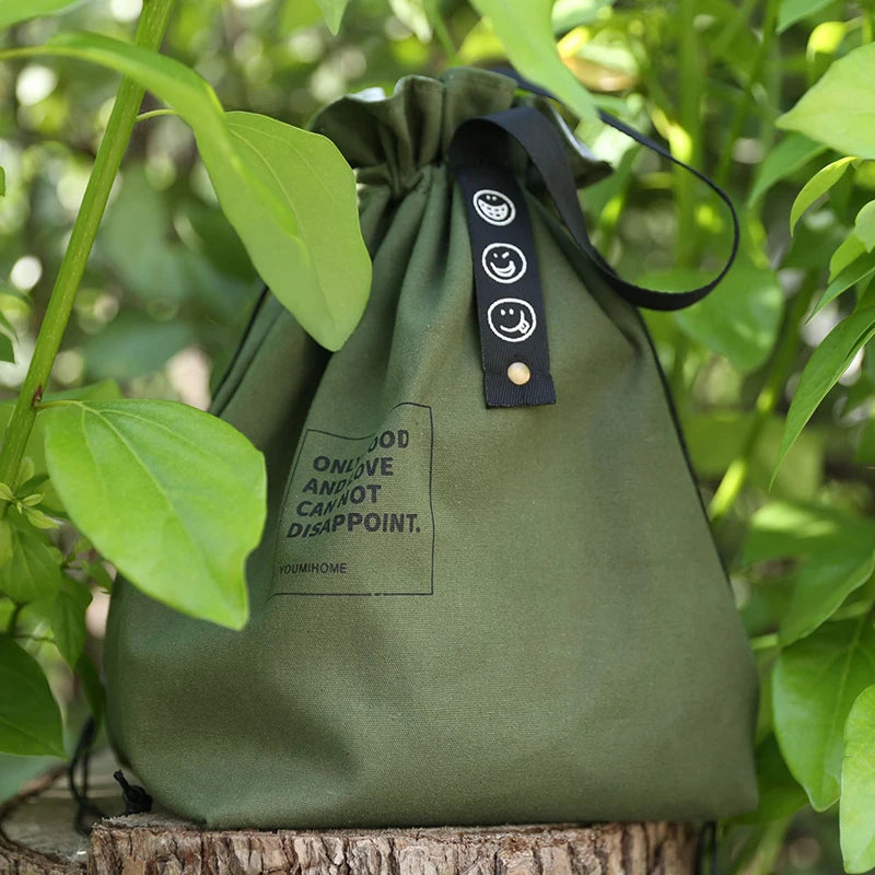 Canvas Lunch Bag Bento Box For Outdoor Picnics Fresh Keeping - Smarsty