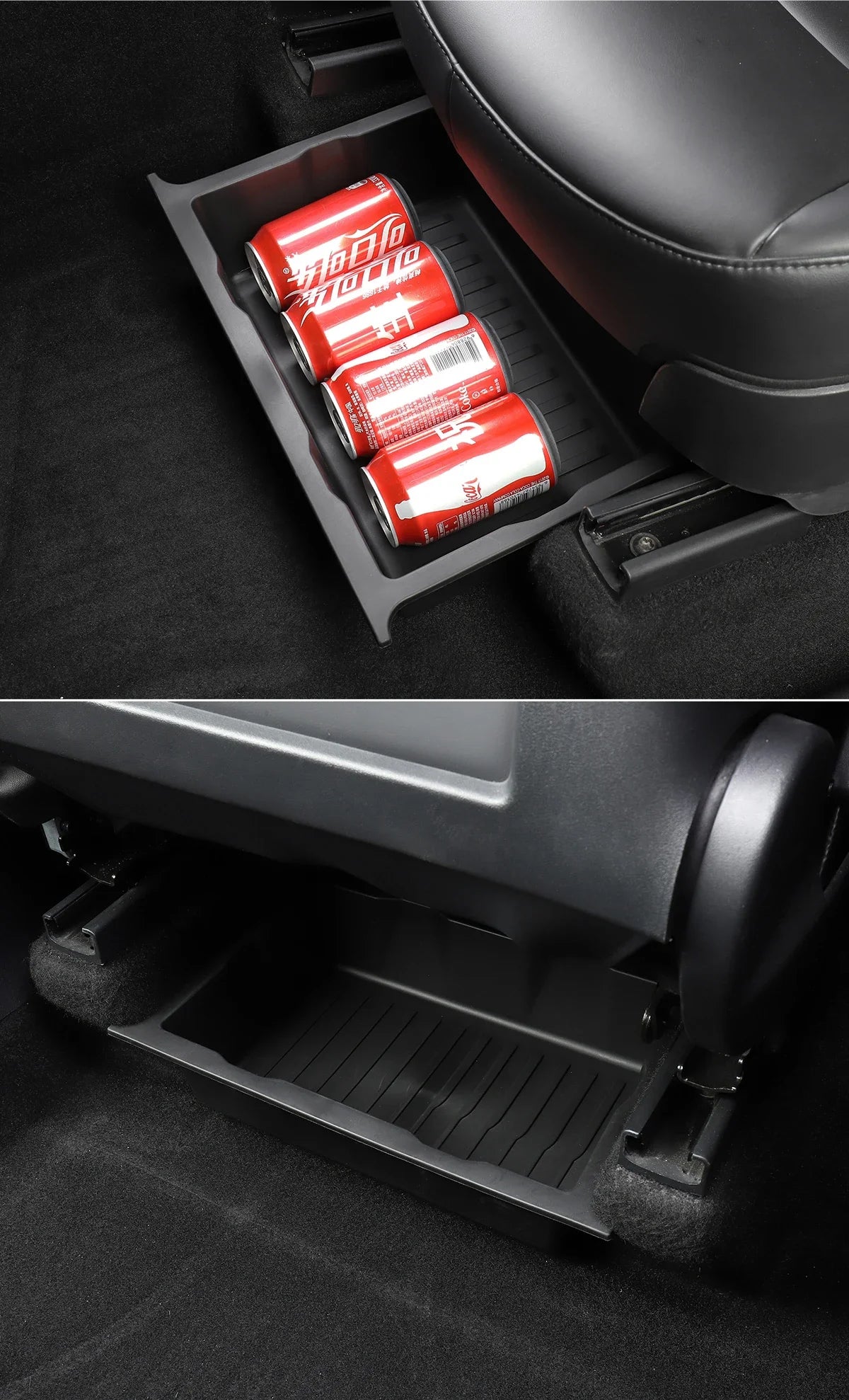 Underseat Storage Box for Tesla Model Y 2021-2024 Seats Drawer TPE Hidden Storage Tray Push Pull Car Organizer Car Accessories - Smarsty
