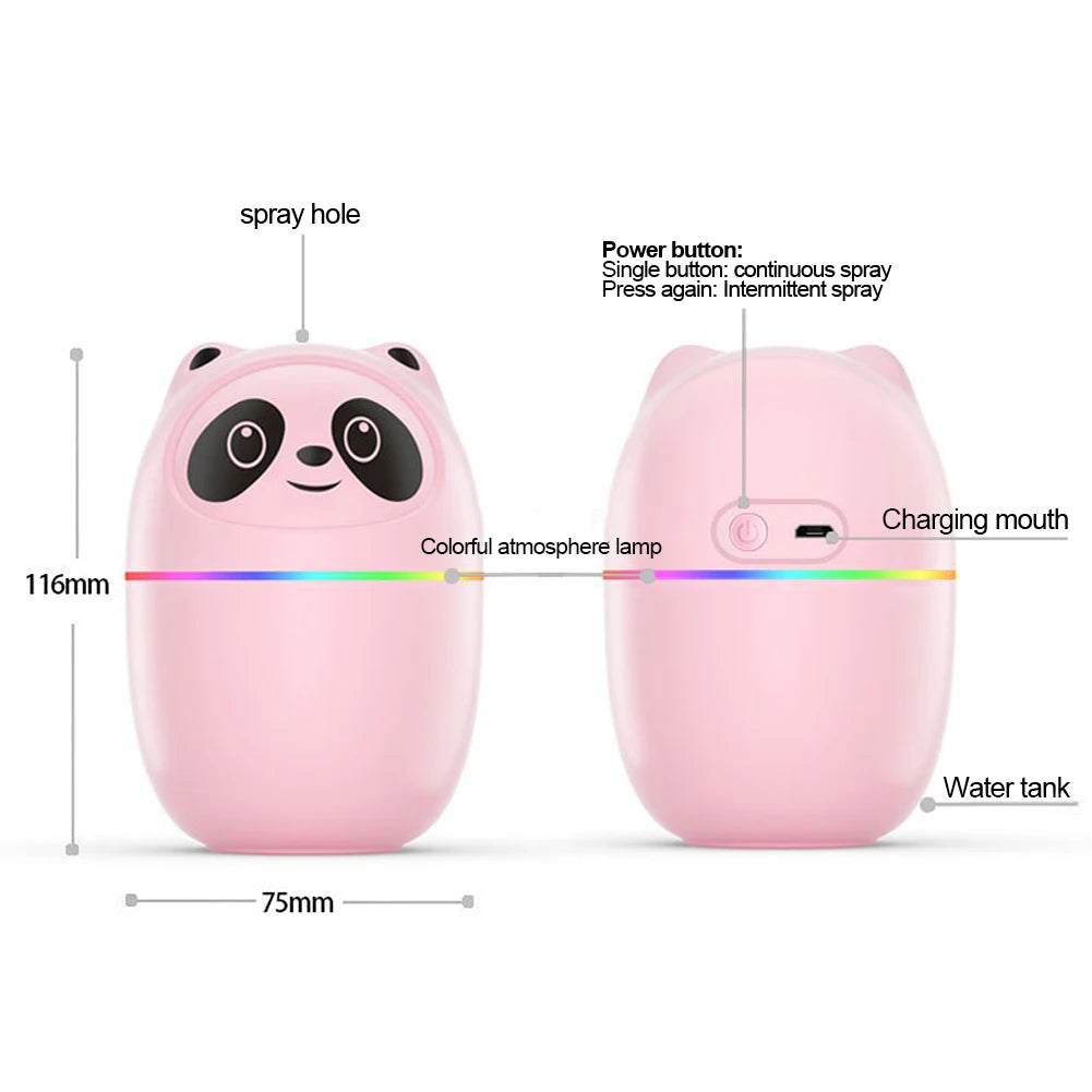 Cute Panda Air Humidifier and Aroma Diffuser with Night Light - Smarsty