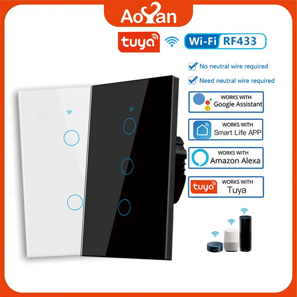 Tuya WiFi Smart Wall Switch with Voice Control - Smarsty