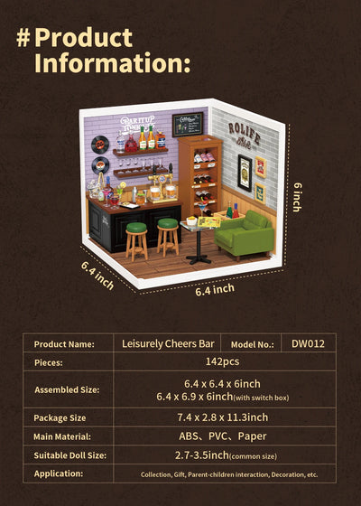 Robotime Rolife Super Creator Series Plastic Dollhouse Building Blocks for Kids Yum Burgers Leisurely Cheers Bar Sweet Sips Tea