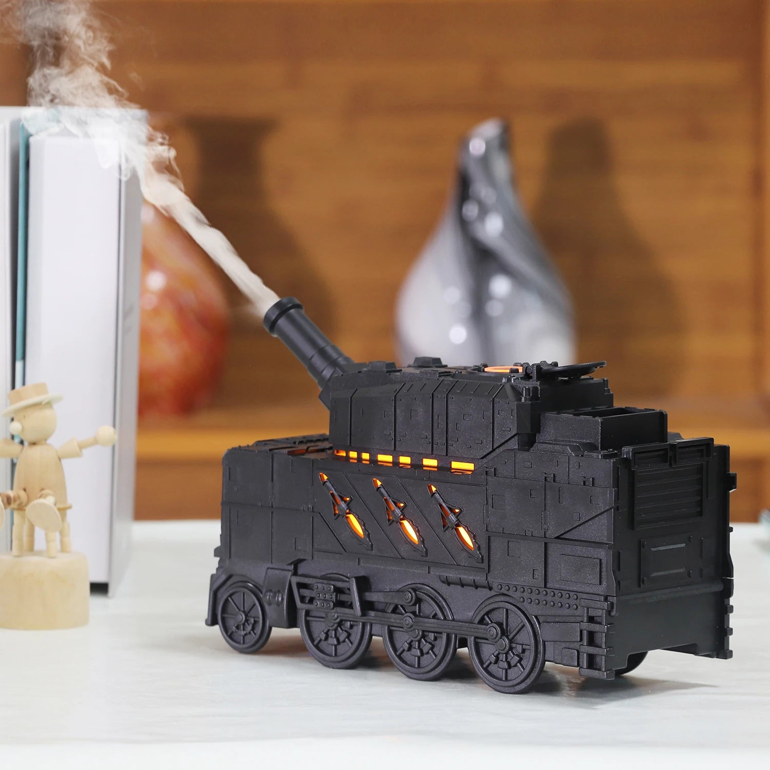 Ship Train Shape Ultrasonic Humidifier With Colorful Lights - Smarsty