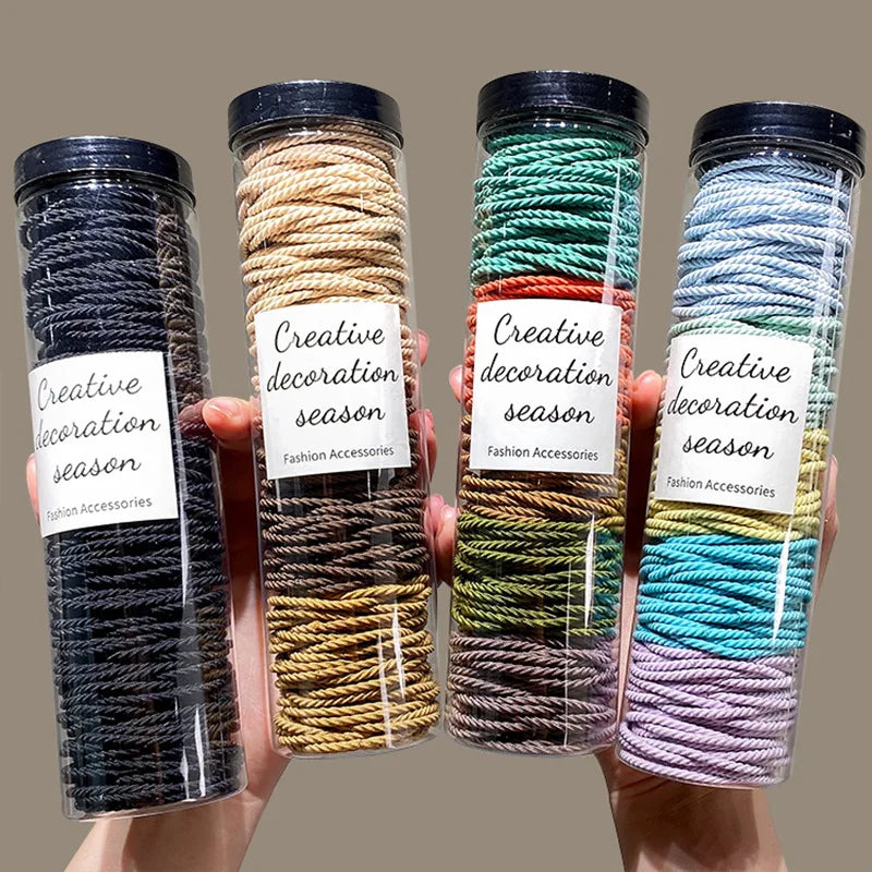 100 Pack Soft Elastic Hair Scrunchies Bulk Set Gentle - Smarsty