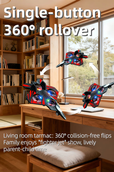 Glider Flying Helicopter RC Hobby Jet Plane 2.4G Stunt Remote Control Foam Fighter Airplane Toy With Light