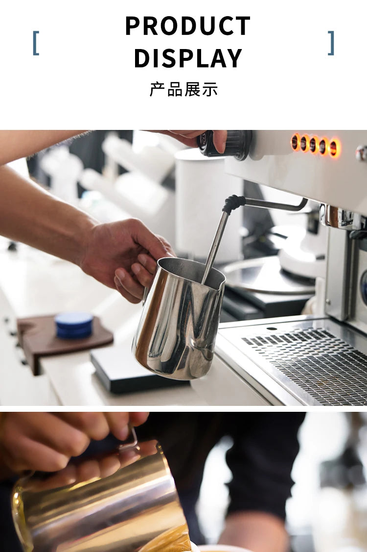 Milk Frother Jug Stainless Steel Container 100ML 350ML 600ML Frothing Pitcher Coffee Cups Latte Barista Espresso Maker Accessory - Smarsty