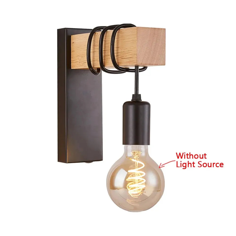 Retro Wood LED Wall Lamp for Stylish Home Decor - Smarsty
