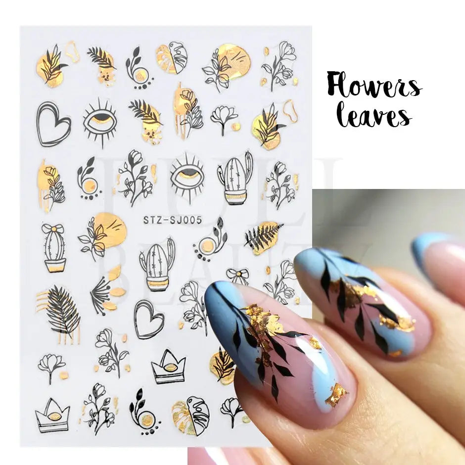 3D Holographic Geometry Nail Stickers for Stunning Decor - Smarsty