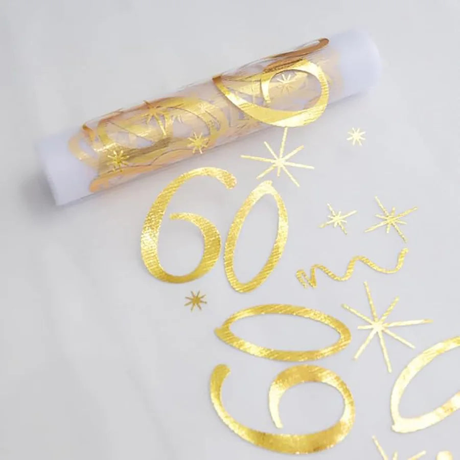 Gold Birthday Table Runner Decor for 20th 30th 60th Celebrations - Smarsty