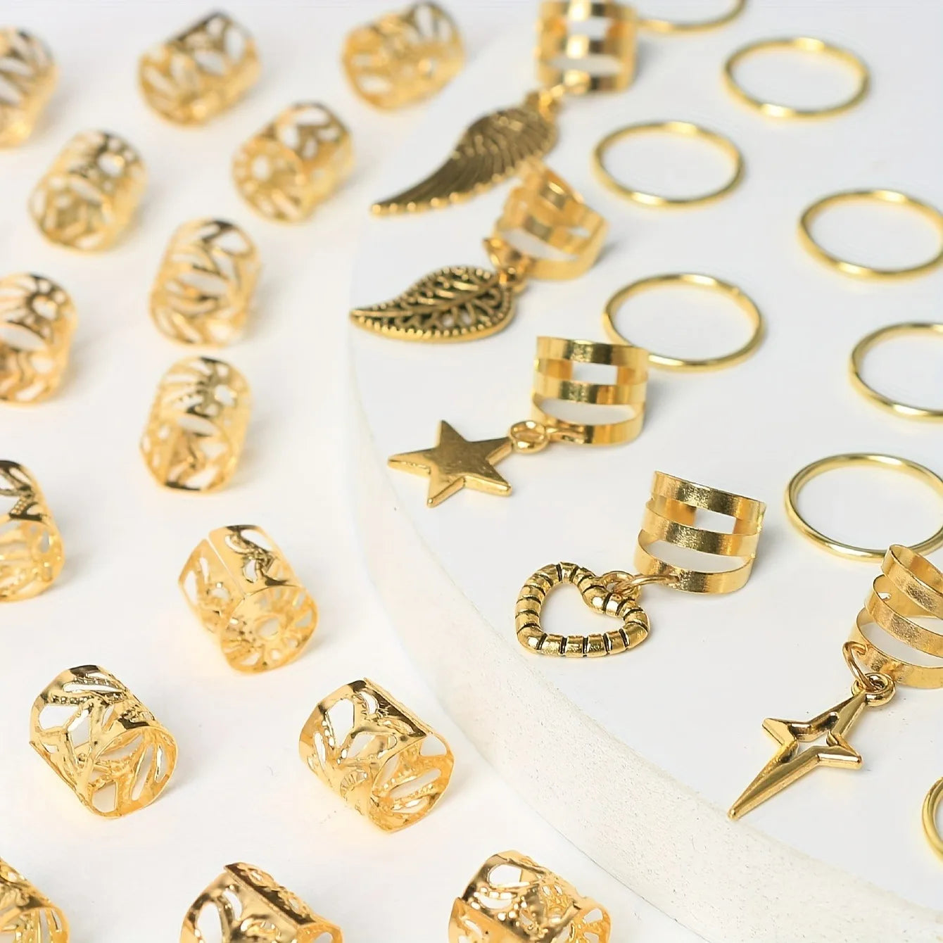 45pcs Alloy Braid Hair Rings for Stylish Dreadlocks - Smarsty