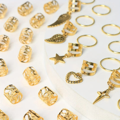 45pcs Alloy Braid Hair Rings for Stylish Dreadlocks - Smarsty