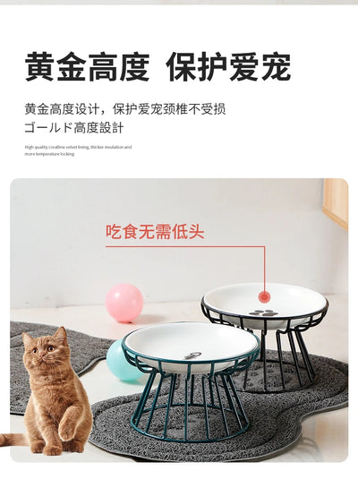 Ceramic Raised Pet Bowl for Cats and Dogs - Smarsty