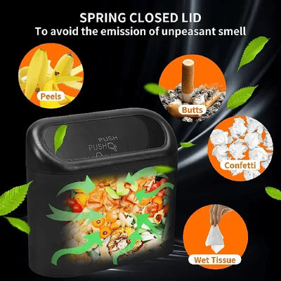 Car Trash Can (with Lid) Contains 60 (300) Garbage Bags, Small Car Trash Can, Leak-proof Mini Car Accessories - Smarsty