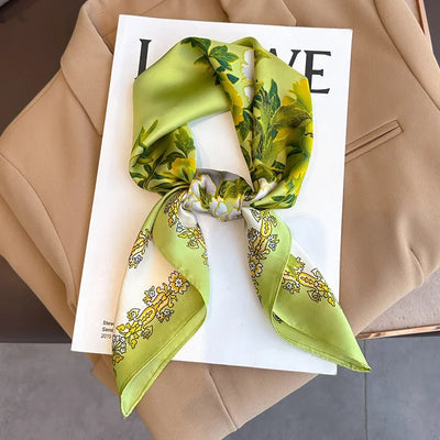 Luxury Women Silk Leopard Print Scarf Soft Satin Wrap - Smarsty