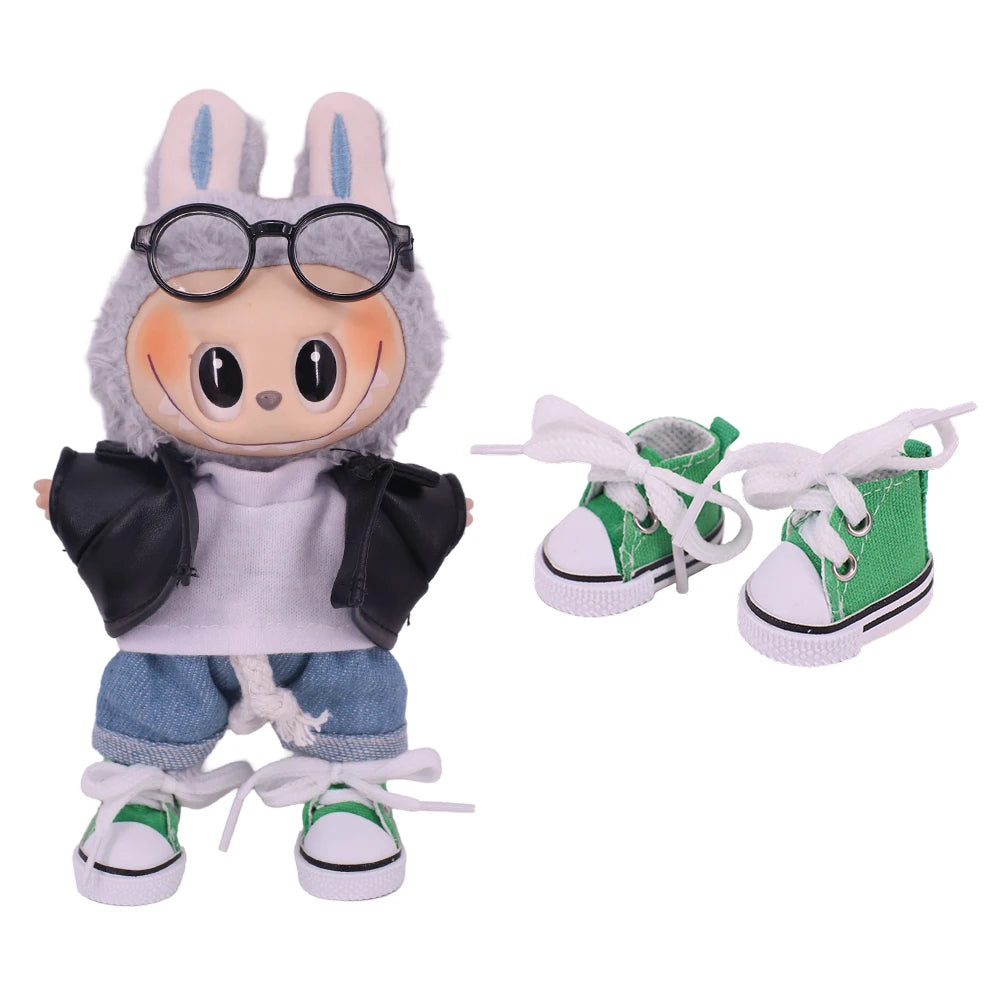 3.8cm Doll Shoes For labubu 17cm Plush Doll Clothes Accessories Girl's Toys ,Christmas Festival Birthday Gift