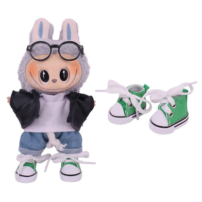 3.8cm Doll Shoes For labubu 17cm Plush Doll Clothes Accessories Girl's Toys ,Christmas Festival Birthday Gift