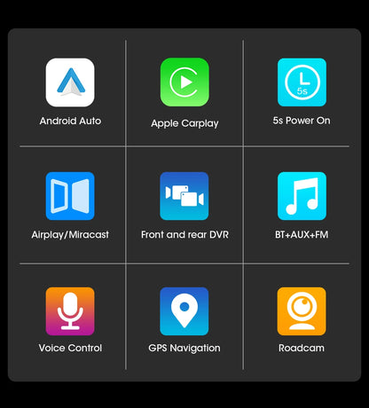 4K Dash Cam With Dual Lens GPS Navigation Wireless CarPlay - Smarsty