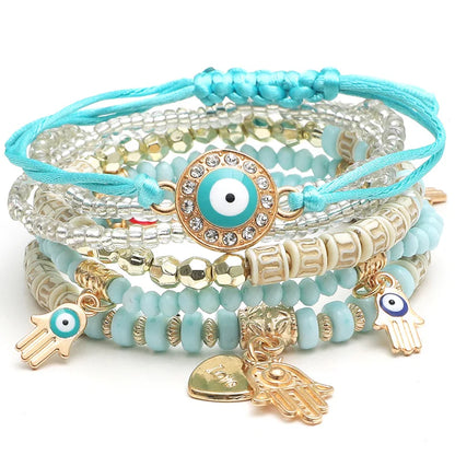 Bohemian Evil Eye Bracelet Set for Women - Smarsty