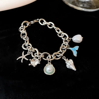 Starfish Shell Conch Bracelet for Women Summer Beach Jewelry - Smarsty