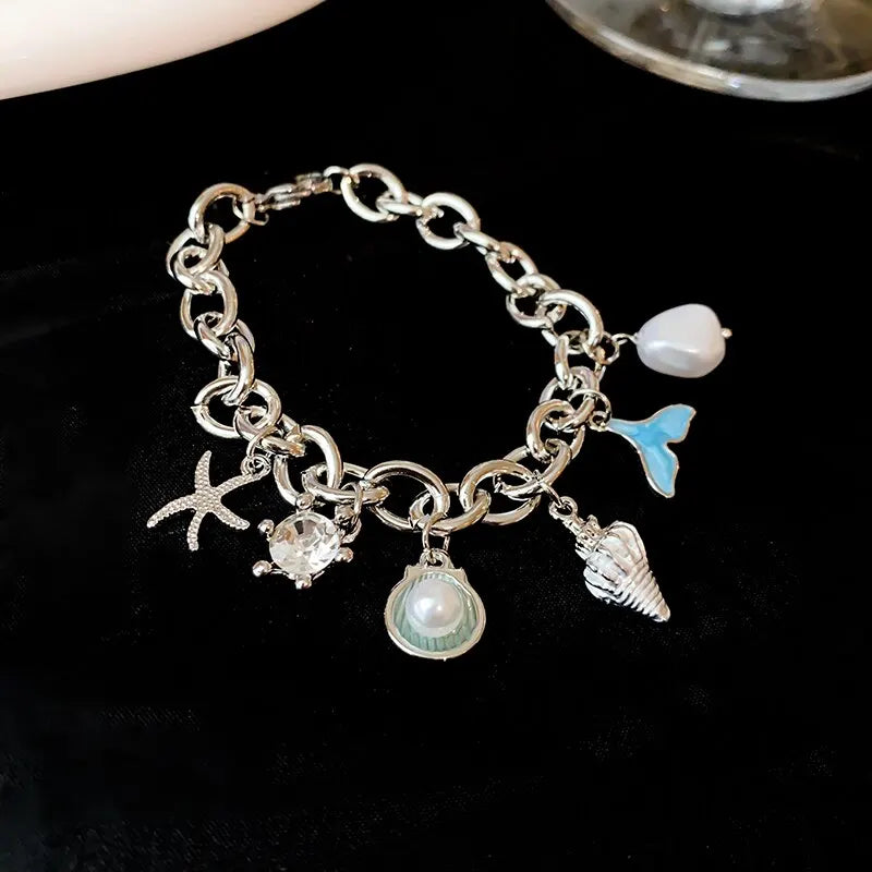 Starfish Shell Conch Bracelet for Women Summer Beach Jewelry - Smarsty